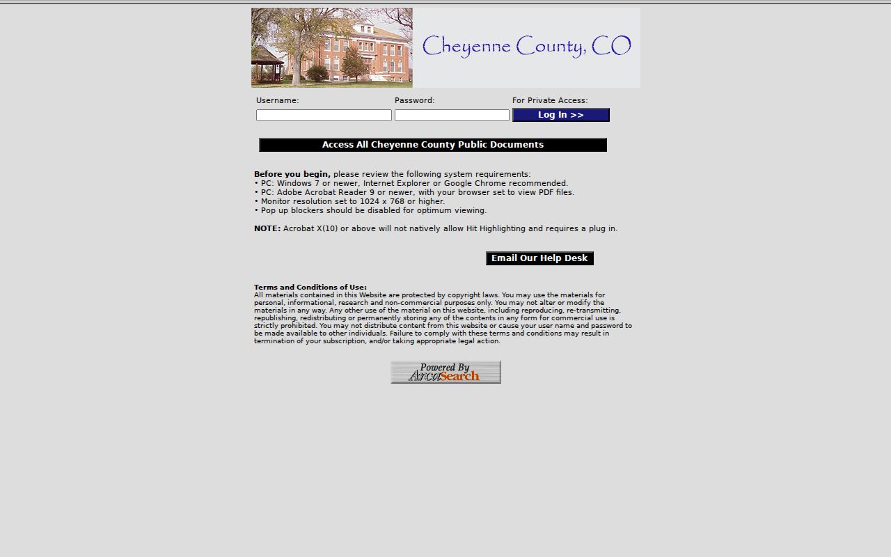 Cheyenne County Clerk of Court records distinction from ARCA grantor grantee books