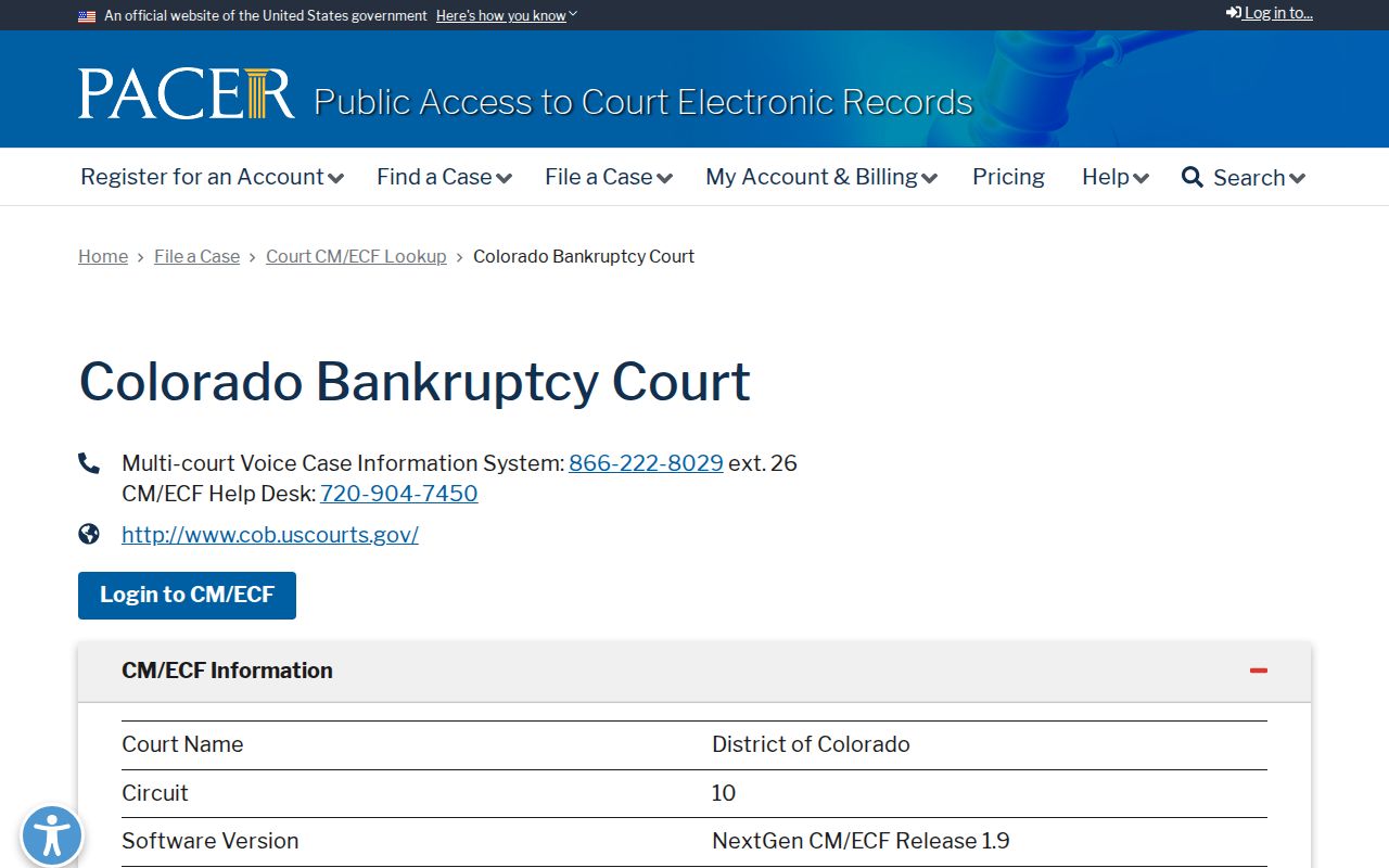 Cheyenne County District Court federal PACER bankruptcy context