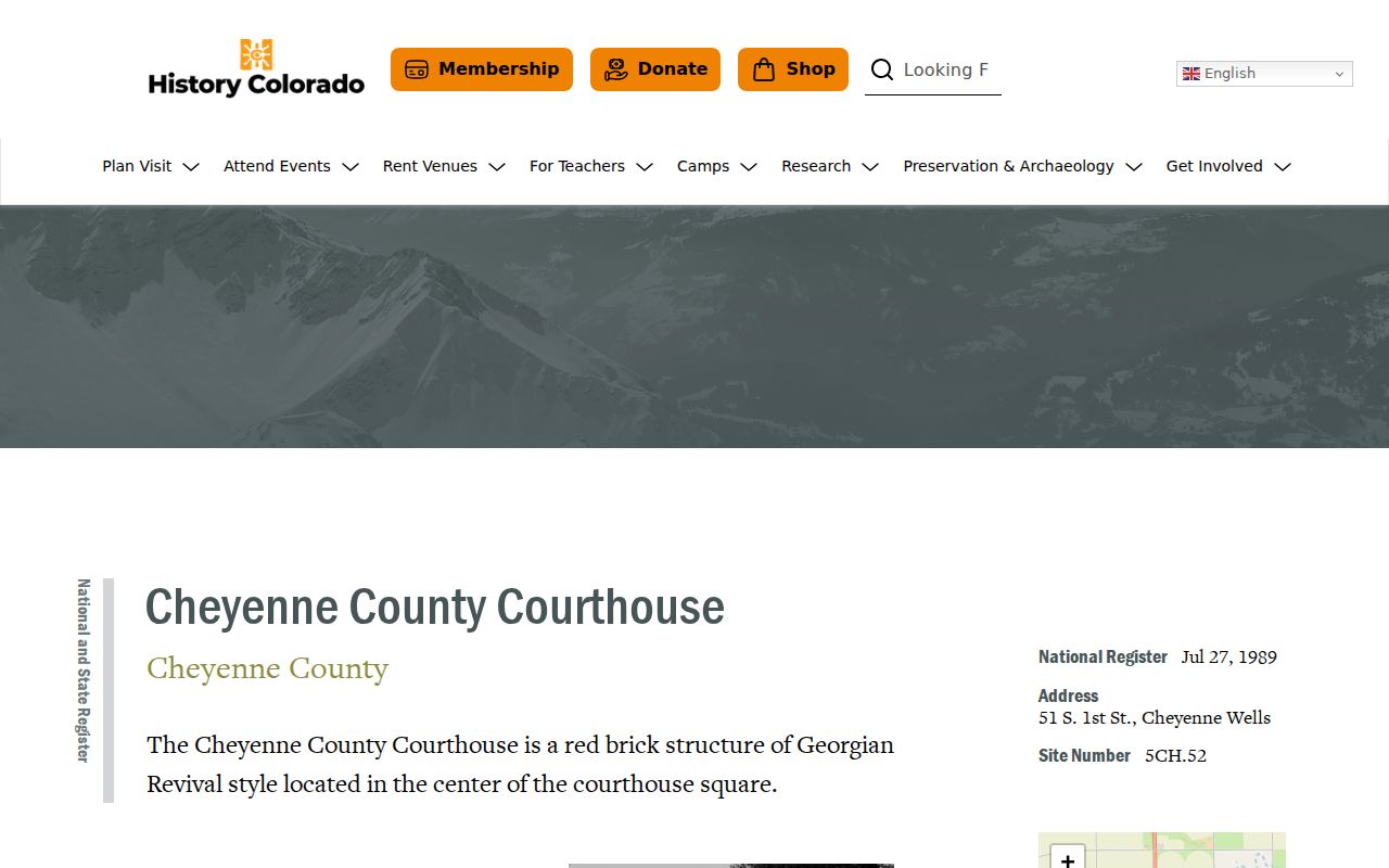 Cheyenne County court records courthouse history page